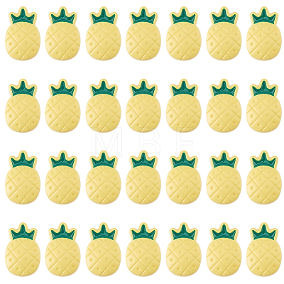30Pcs Pineapple Resin Shank Buttons BUTT-CP0001-19-1