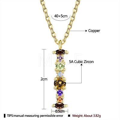 Brass Micro Pave Cubic Zirconia Pendant Necklaces NJEW-BB67040-I-1