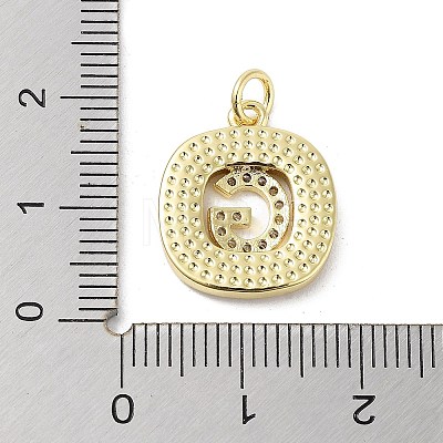 Rack Plating Brass Micro Pave Clear Cubic Zirconia Pendants KK-E102-33G-G-1