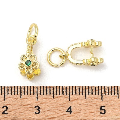 Brass Micro Pave Cubic Zirconia Peg Bails Pendants KK-K277-11G-1