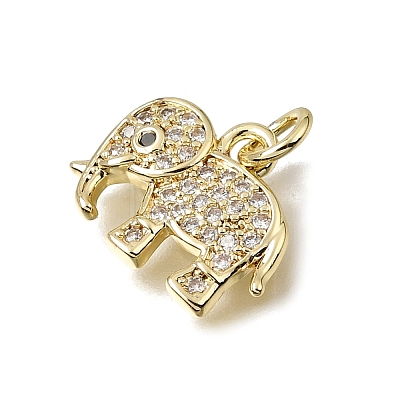 Brass Micro Pave Black Cubic Zirconia Charms CU-L001-18G-05-1