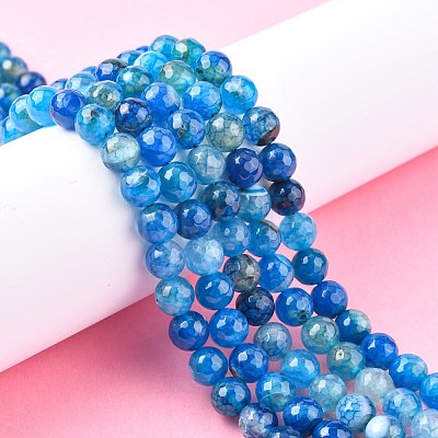 Natural Agate Bead Strands X-G-K166-07F-8mm-06-1