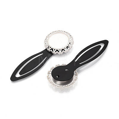 Alloy & Iron Bookmark Cabochon Settings PALLOY-N184-07S-1