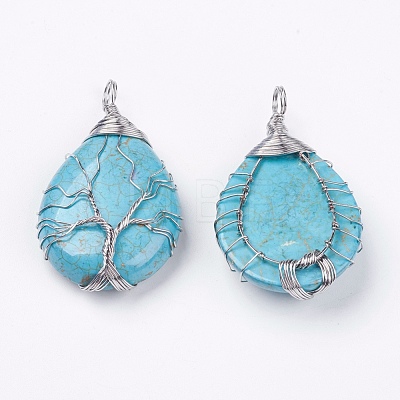 Synthetic Turquoise Big Pendants G-G956-A09-FF-1