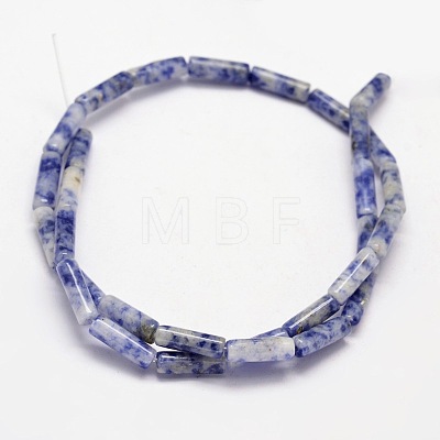 Natural Blue Spot Jasper Column Beads Strands X-G-F247-02-1