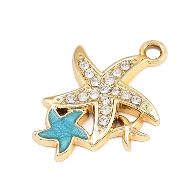 Alloy Rhinestone Pendants RB-CBA332B-06G-1