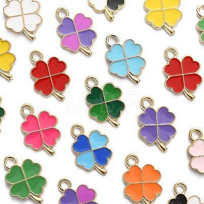 90Pcs 18 Colors Alloy Enamel Pendants ENAM-CJ0003-33-1