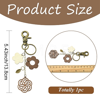 Wood & Alloy Pendant Decorations KEYC-YW00261-1