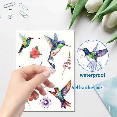 8Pcs 8 Styles Rectangle Plastic Window Stickers DIY-WH20015-001-1