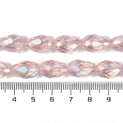 Transparent Electroplate Glass Beads Strands EGLA-T8mm-B18-1