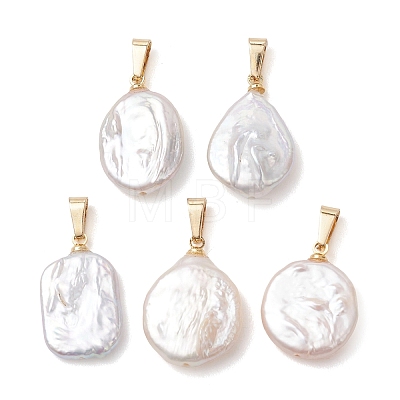 Natural Baroque Keshi Pearl Pendants PALLOY-JF05468-1
