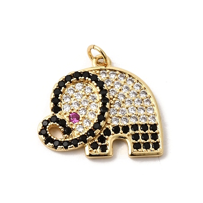 Brass Micro Pave Cubic Zirconia Pendants KK-K419-02G-1