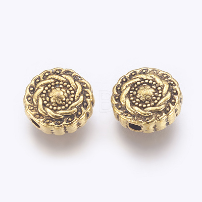 Tibetan Style Alloy Beads X-TIBEB-R022-AG-LF-1