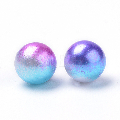 Rainbow Acrylic Imitation Pearl Beads OACR-R065-4mm-A06-1