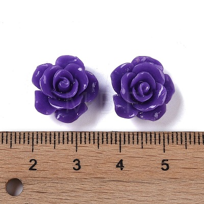 Synthetic Coral 3D Flower Rose Beads X-CORA-A005-14mm-19-1