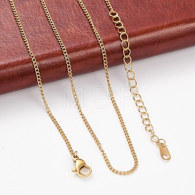 304 Stainless Steel Necklaces X-NJEW-E080-11G-1