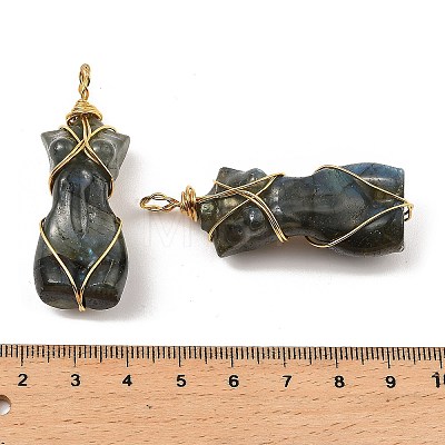 Natural Labradorite Pendants G-K338-30G-02-1