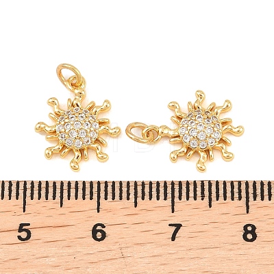 Brass Micro Pave Cubic Zirconia Charms KK-F927-09F-G-1