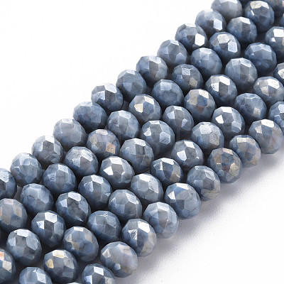 Opaque Baking Painted Glass Beads Strands EGLA-N006-010A-B03-1