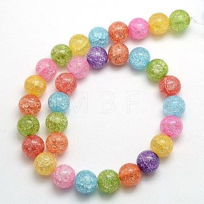 Synthetic Crackle Quartz Round Beads Strands G-L155-10mm-01-1
