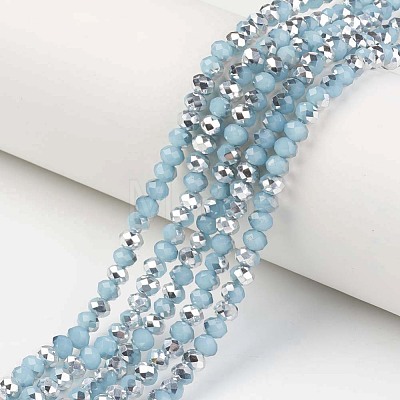 Electroplate Glass Beads Strands EGLA-A034-J8mm-M06-1