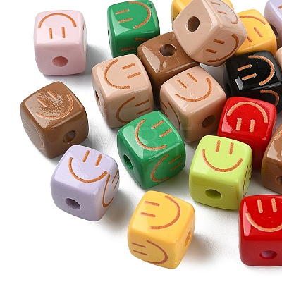 20Pcs Baking Paint Opaque Acrylic Beads OACR-YW0004-29-1
