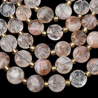 Natural Black Gold Rutilated Quartz Beads Strands G-C116-A182-02-1