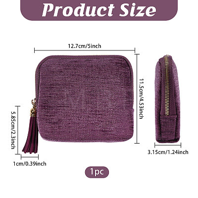 Velvet Jewelry Storage Zipper Pouches ABAG-WH0063-117A-1