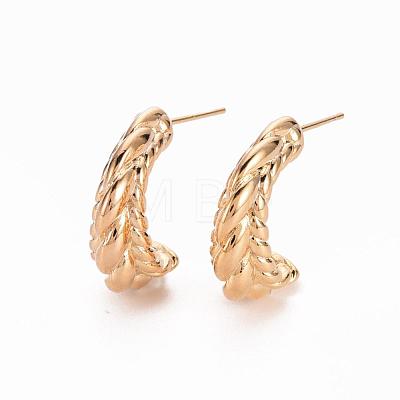 Brass Half Hoop Earrings KK-R117-026-NF-1