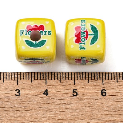 Opaque Acrylic Beads SACR-A009-01E-1