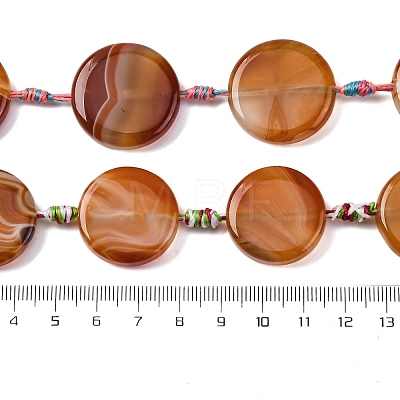 Natural Banded Agate Beads Strands G-NH0040-01B-1