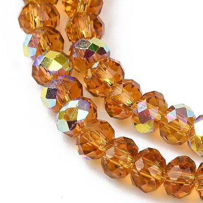 Electroplate Transparent Glass Beads Strands EGLA-A046-01A-13-1