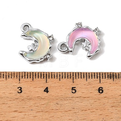 UV Plating Alloy Glass Pendants FIND-K032-40P-1