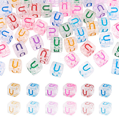 50Pcs Acrylic European Beads MACR-TADJ0001-13U-1