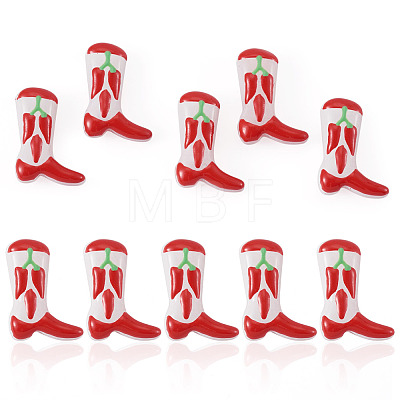 5Pcs Boot Baking Paint Glass Enamel  Beads LAMP-TADJ0001-08E-1