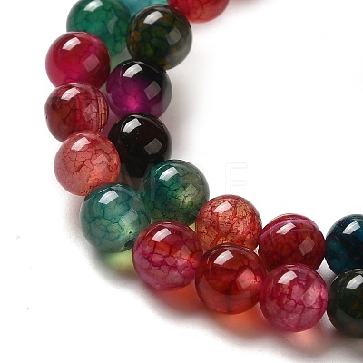 Dyed Natural Agate Beads Strands G-R262-6mm-1-1