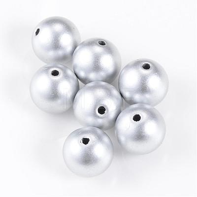 Matte Style Spray Painted Acrylic Beads ACRP-S669-18mm-01-1