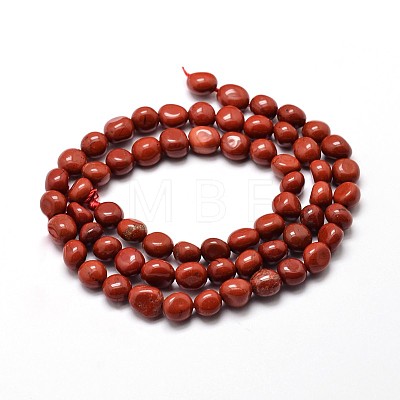 Natural Red Jasper Nuggets Beads Strands X-G-J335-46-1