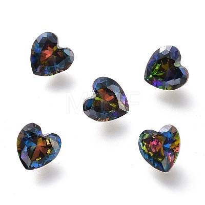 Cubic Zirconia Pointed Back Cabochons ZIRC-H108-08A-001VR-1