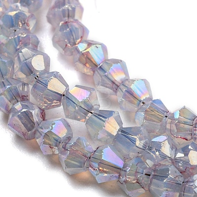 Baking Painted Transparent Glass Beads Strands DGLA-F002-04H-1