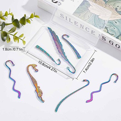 10Pcs 5 Style Alloy Bookmark Findings FIND-SC0003-50-1
