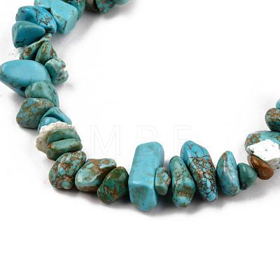 Unisex Chip Synthetic Turquoise(Dyed) Beaded Stretch Bracelets BJEW-S143-05-1