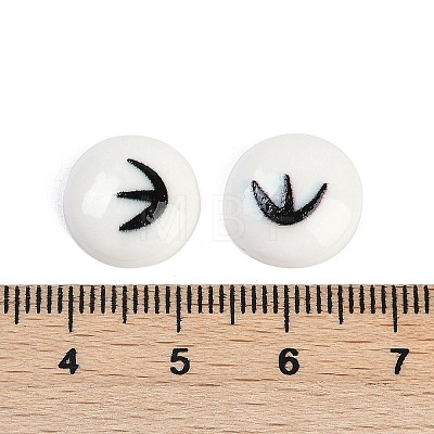 Flat Round Cartoon Resin Cabochons CRES-Q009-01B-1