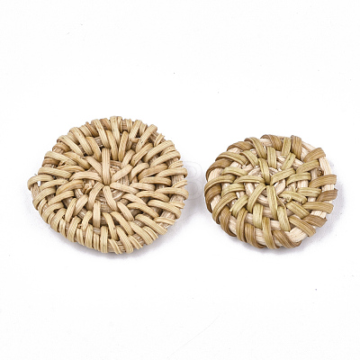 Handmade Reed Cane/Rattan Woven Beads WOVE-T006-131B-1