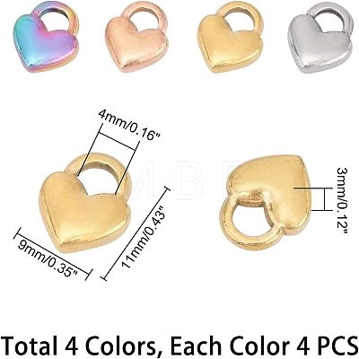 Unicraftale PVD Vacuum Plating 304 Stainless Steel Charms STAS-UN0013-25-1