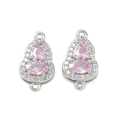 Brass Micro Pave Cubic Zirconia Links Connector Charms KK-K351-77P-05-1