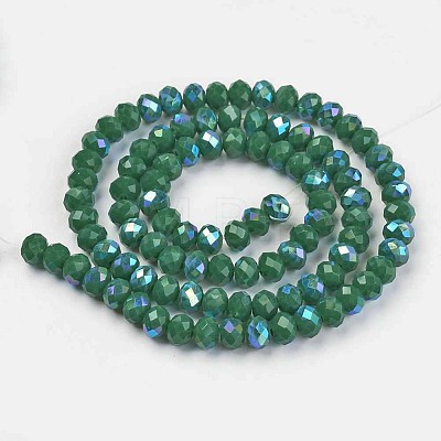 Electroplate Opaque Solid Color Glass Beads Strands EGLA-A044-P2mm-L09-1