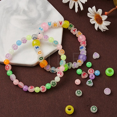 4 Style Luminous Acrylic & Plastic Beads LACR-YW0001-03-1