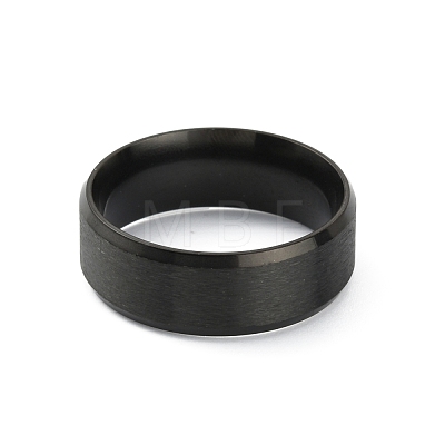 201 Stainless Steel Plain Band Ring for Men Women RJEW-WH0010-06F-MB-1