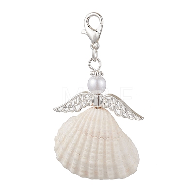 Angel Shell Pendant Decoration HJEW-JM02281-1